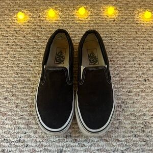 Vans Classic Slip-On Shoe - Black / White - size US M 5.5 W 7